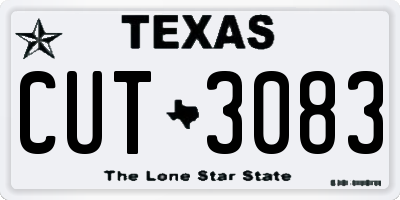 TX license plate CUT3083
