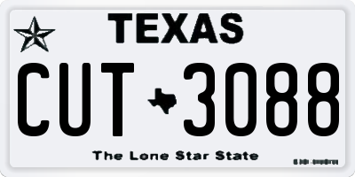 TX license plate CUT3088