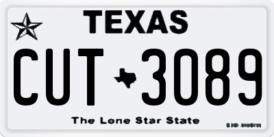 TX license plate CUT3089