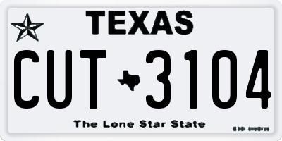 TX license plate CUT3104