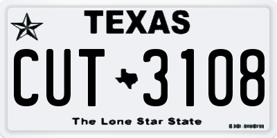 TX license plate CUT3108