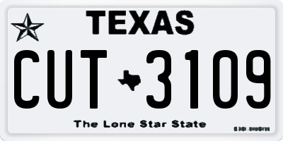 TX license plate CUT3109