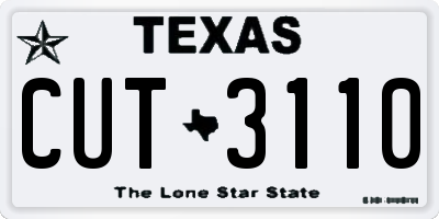 TX license plate CUT3110