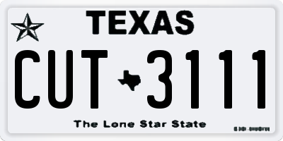 TX license plate CUT3111