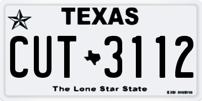 TX license plate CUT3112