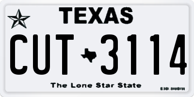 TX license plate CUT3114