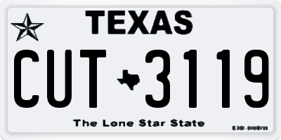 TX license plate CUT3119