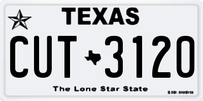 TX license plate CUT3120