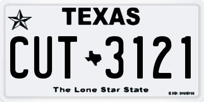 TX license plate CUT3121