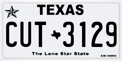 TX license plate CUT3129
