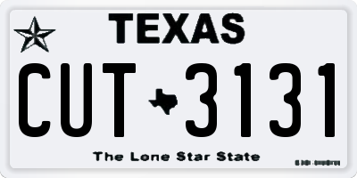 TX license plate CUT3131
