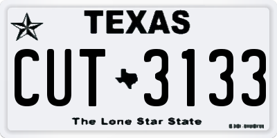 TX license plate CUT3133