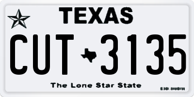 TX license plate CUT3135