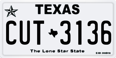 TX license plate CUT3136
