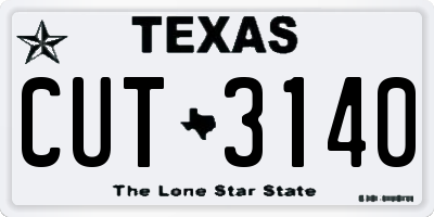 TX license plate CUT3140
