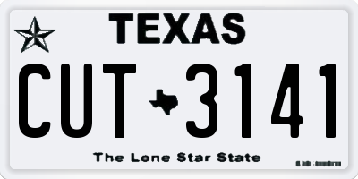 TX license plate CUT3141
