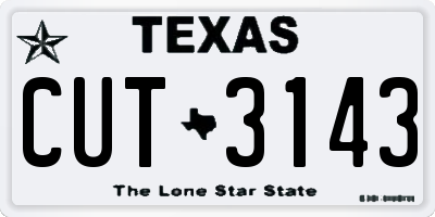 TX license plate CUT3143