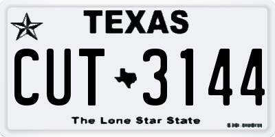 TX license plate CUT3144