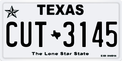 TX license plate CUT3145