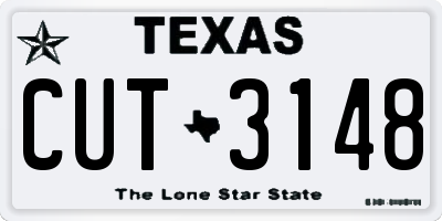 TX license plate CUT3148