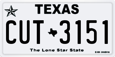 TX license plate CUT3151