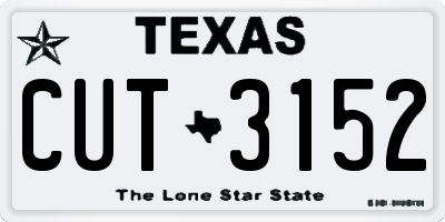 TX license plate CUT3152