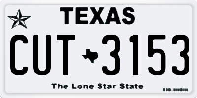 TX license plate CUT3153