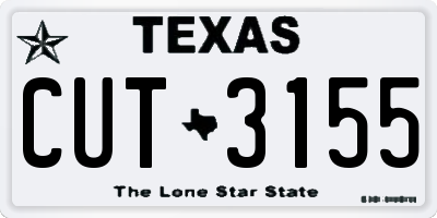 TX license plate CUT3155