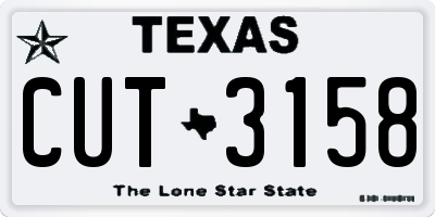 TX license plate CUT3158
