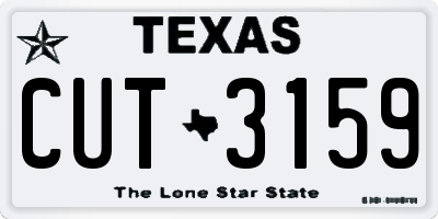 TX license plate CUT3159