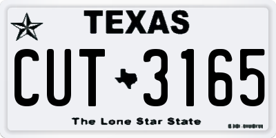 TX license plate CUT3165