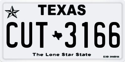 TX license plate CUT3166