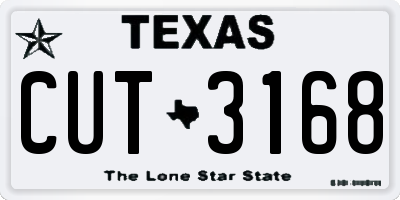 TX license plate CUT3168