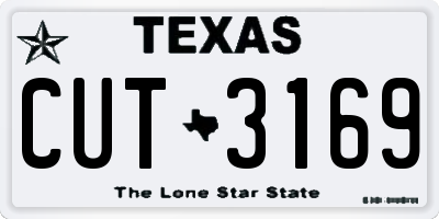 TX license plate CUT3169