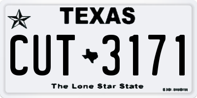 TX license plate CUT3171
