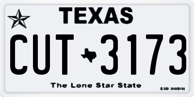 TX license plate CUT3173