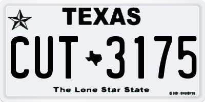 TX license plate CUT3175