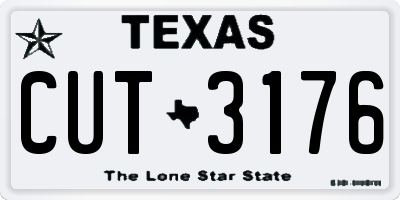 TX license plate CUT3176