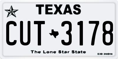 TX license plate CUT3178