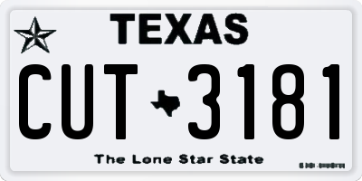 TX license plate CUT3181