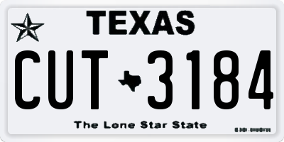 TX license plate CUT3184