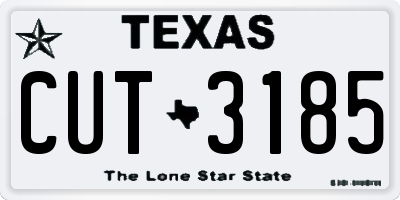 TX license plate CUT3185