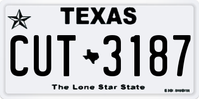 TX license plate CUT3187