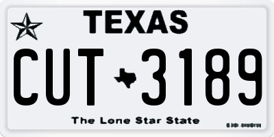TX license plate CUT3189