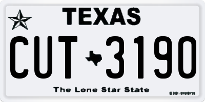 TX license plate CUT3190