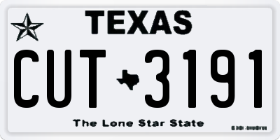 TX license plate CUT3191