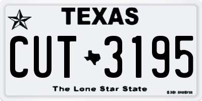 TX license plate CUT3195