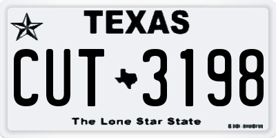 TX license plate CUT3198