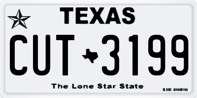 TX license plate CUT3199