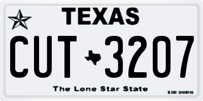 TX license plate CUT3207